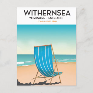 Withernsea, yorkshire,beach poster, travel print postcard