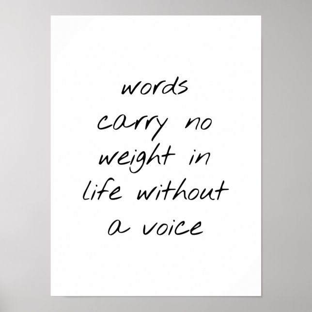 Without A Voice Poster (Front)