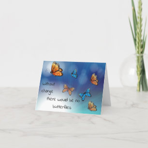 Without change butterflies - blank card
