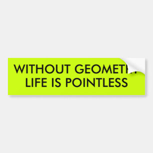 WITHOUT GEOMETRY LIFE IS POINTLESS BUMPER STICKER