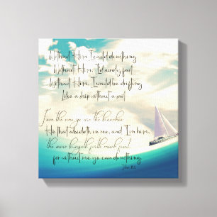 Without Him Hymn Lyrics with Bible Verse Canvas Print