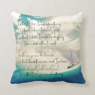 Without Him Hymn with Bible Verse Throw Pillow