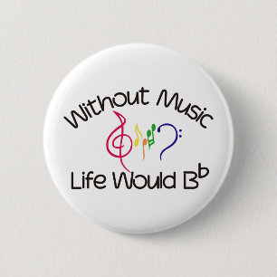Without Music 2 Inch Round Button