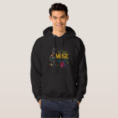 Without Music Life Would B Flat Clef Musical Notes Hoodie (Front Full)