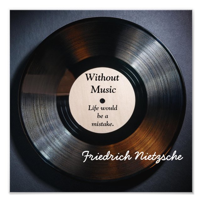 Without Music - Nietzsche quote - art print (Front)