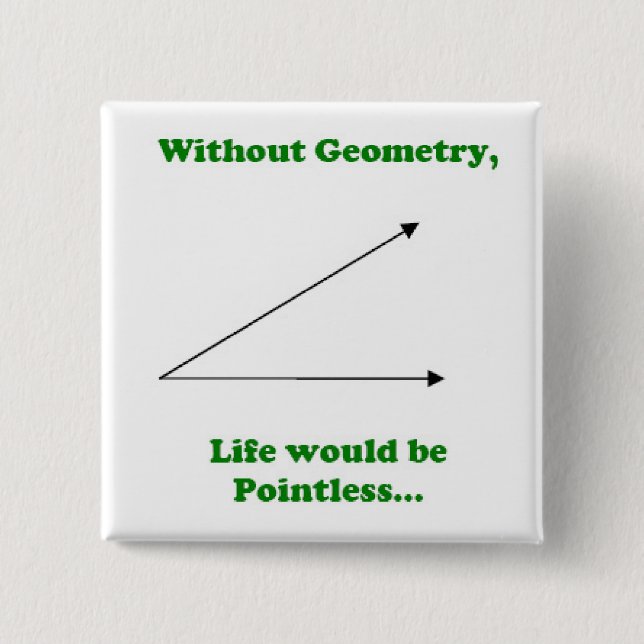 Withouth Geometry, Life would be Pointless. 2 Inch Square Button (Front)