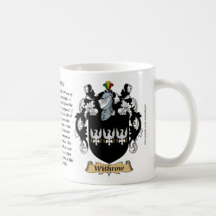 Withrow, the Origin, the Meaning and the Crest Coffee Mug