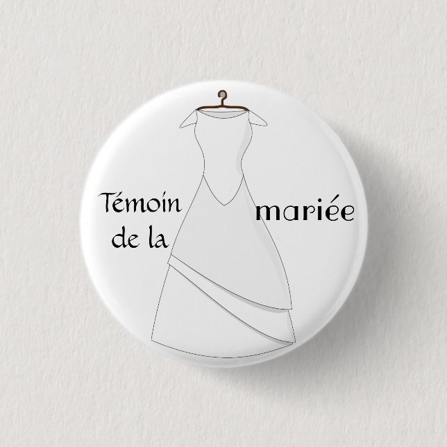 Witness Badge of the bride 1 Inch Round Button (Front)