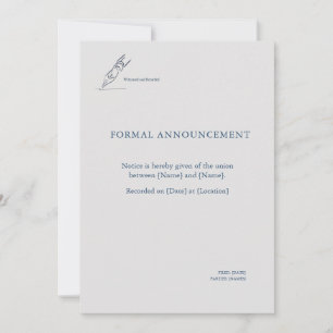 Witness Pen- Minimalist Elopement Announcement 