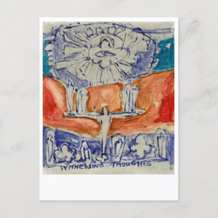 Witnessing thoughts. Eckhart Tolle. Postcard