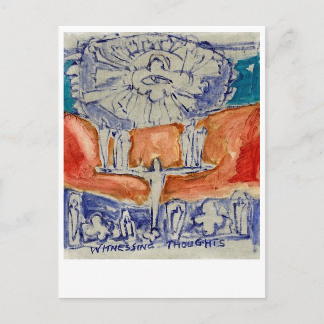 Witnessing thoughts. Eckhart Tolle. Postcard (Front)