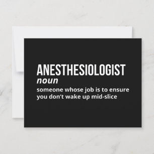 Witty Anesthesiologist Definition Card