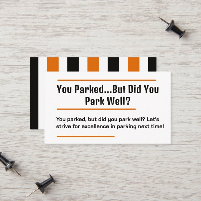 Witty Bad Parking Calling Card (Front/Back In Situ)