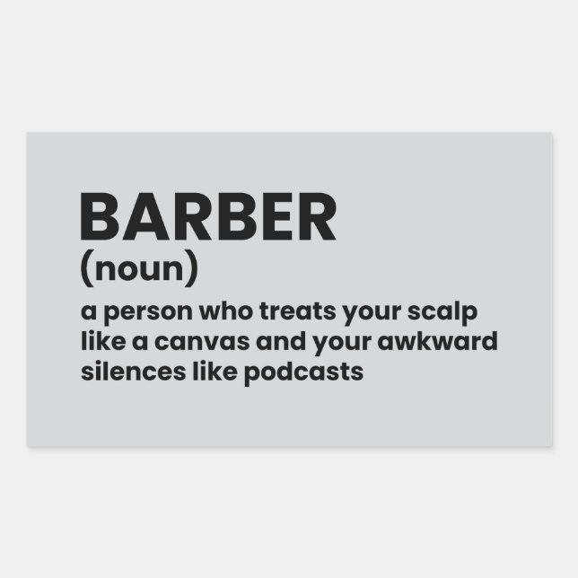 Witty Barber Definition Design Sticker (Front)