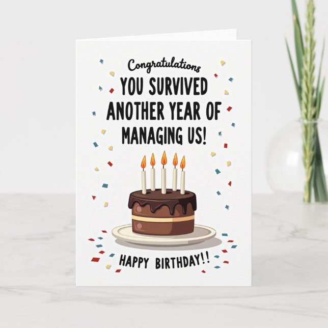 Witty Cake Birthday Card (Front)