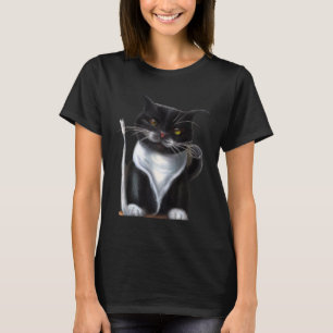 Witty cat artwork meow kitty portrait cute kitten  T-Shirt