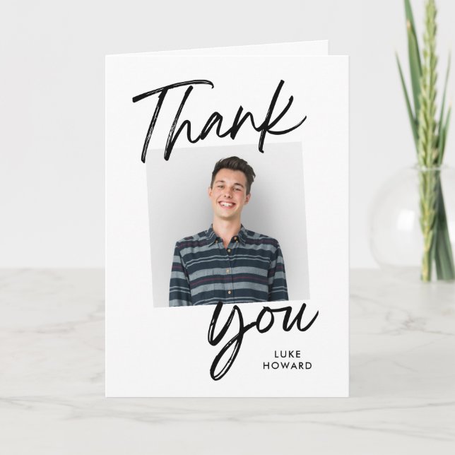 Witty Confidence Editable Colour Thank You Card (Front)