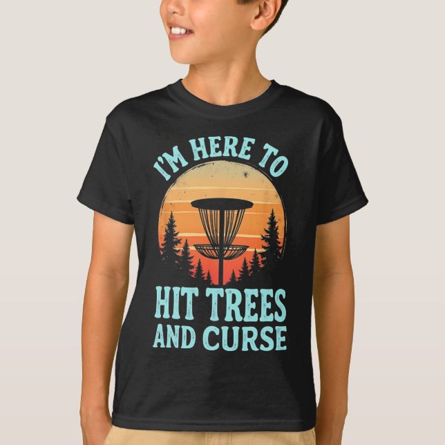 Witty Disc Golf - Funny Tree Hitting Retro Art  T-Shirt (Front)