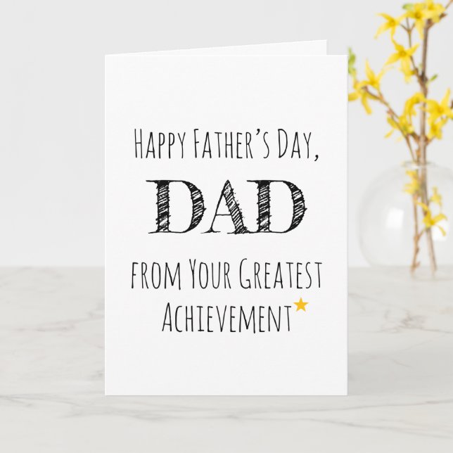 Witty Funny Simple Minimalist Fathers Day Greeting Card (Yellow Flower)