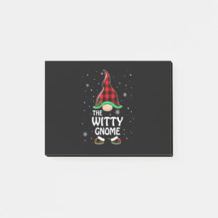 Witty Gnome Buffalo Plaid Matching Family Christma Post-it Notes