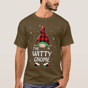Witty Gnome Buffalo Plaid Matching Family Christma T-Shirt