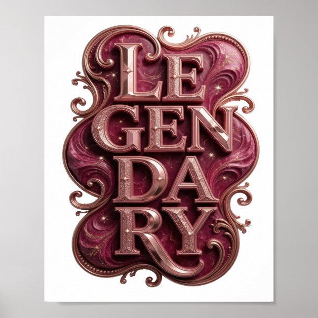 Witty Gold LEGENDARY Modern Design Poster (Front)