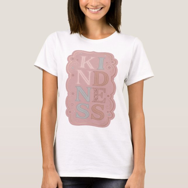 Witty Grey KINDNESS Slogan Design T-Shirt (Front)