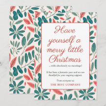 Witty Modern Floral Corporate Christmas Card
