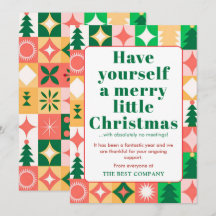 Witty Modern Geometric Corporate Christmas Card