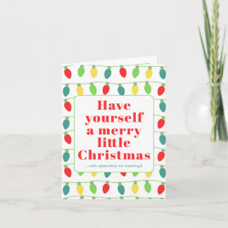 Witty Modern Retro Business Christmas Lights Card