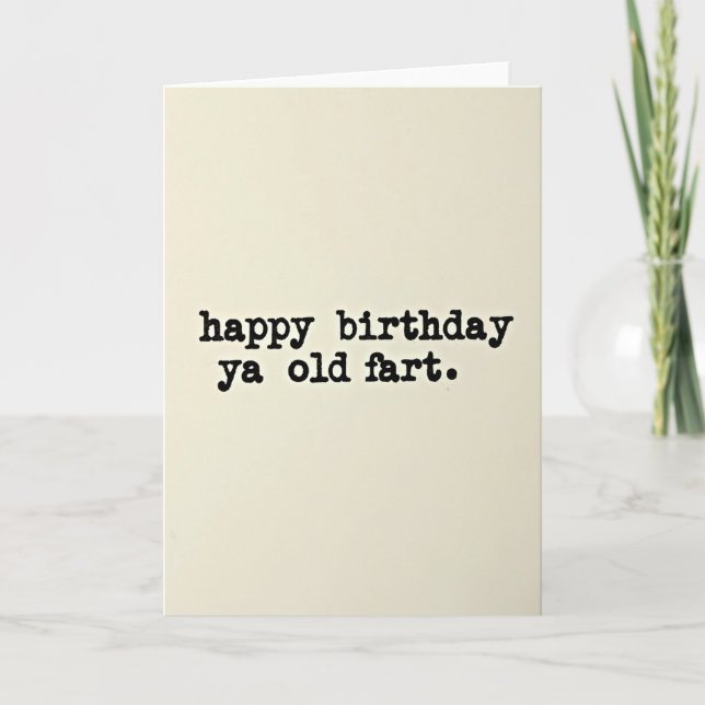 Witty Retro Text Birthday Card (Front)