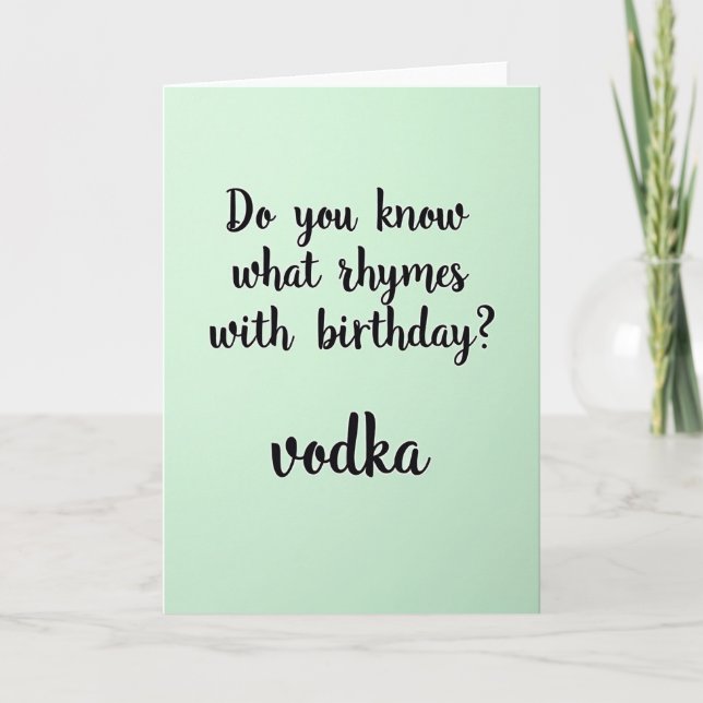 Witty Script Birthday Card (Front)