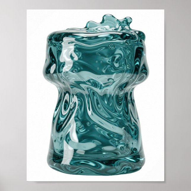 Witty Silver ABSTRACT ART Graphic Design Poster (Front)