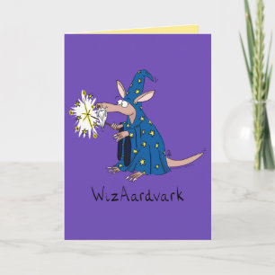 Wizaardvark - Funny Wizard Carte de voeux Aardvark