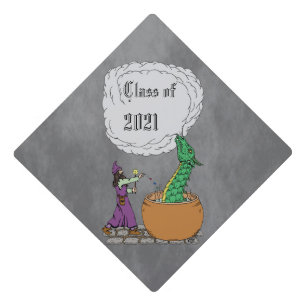 Wizard and Dragon Graduation Cap Topper