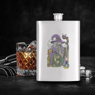 Wizard and Dragon Hip Flask