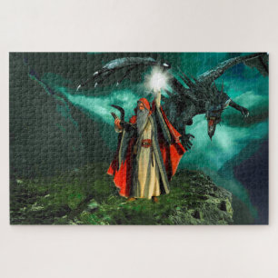 Wizard and Dragon Jigsaw Puzzle