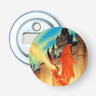 Wizard and the Fire Dragon Bottle Opener Magnet
