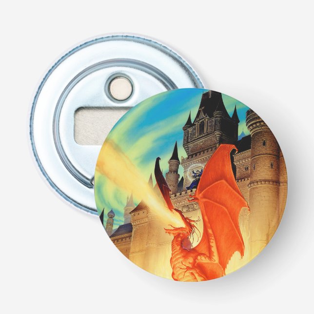 Wizard and the Fire Dragon Bottle Opener Magnet (Front)