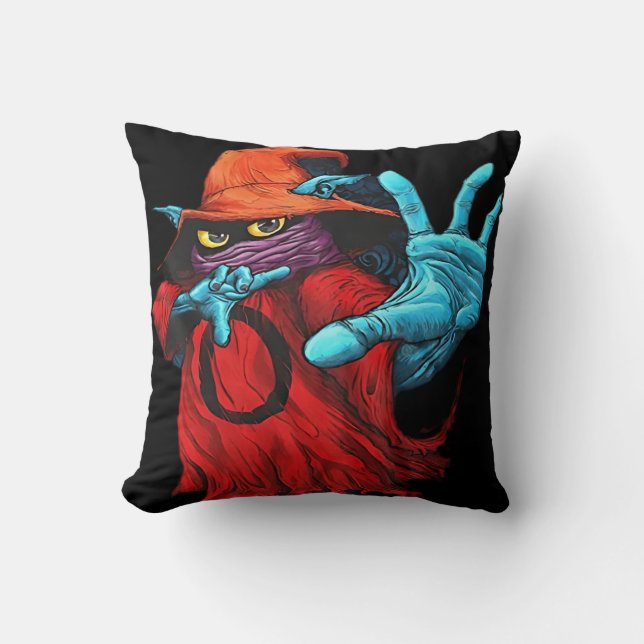 Wizard Art, Mystical Imagery, Fantasy Design, Magi Throw Pillow (Front)