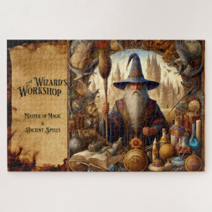 Wizard Art Print Fantasy Sorcery Magical Artifacts Jigsaw Puzzle