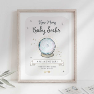 Wizard Baby Shower How Many Socks are in the Jar Poster