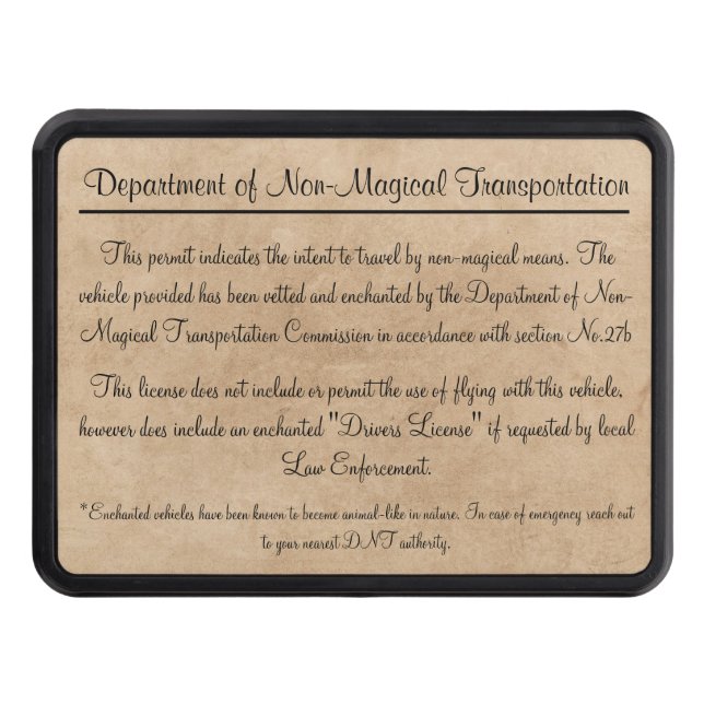 Wizard Car Permit Trailer Hitch Cover (Front)