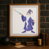 Wizard Casting A Spell Magic Poster