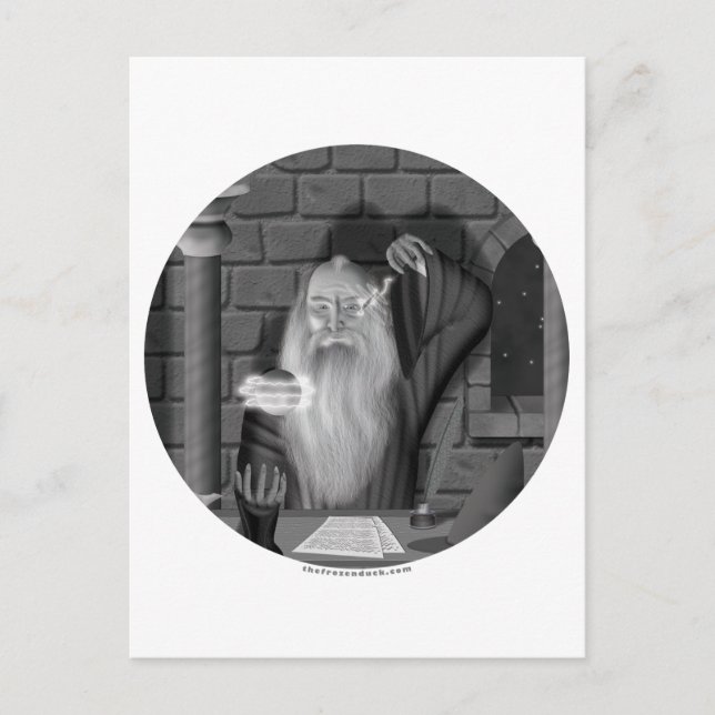Wizard Casting a Spell Postcard (Front)