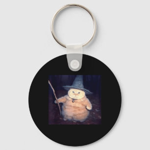 Wizard Cat Funny Halloween Cat Meme Keychain