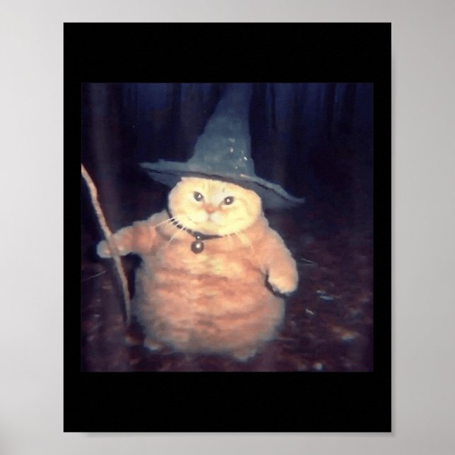 Wizard Cat Halloween Cat Meme _1  Poster (Front)