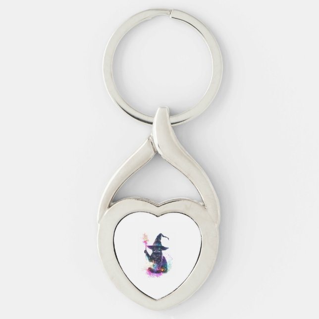 Wizard Cat Magic Keychain (Front)
