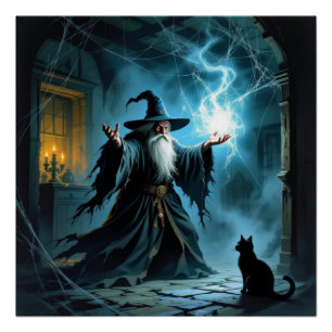Wizard / Cat Poster