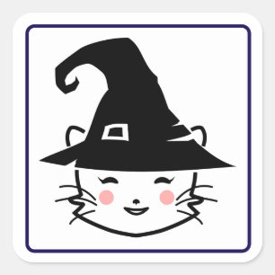 Wizard Cat Square Sticker